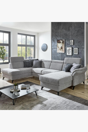 Großes U-förmiges Sofa auf Füßen – komfortabel & elegant